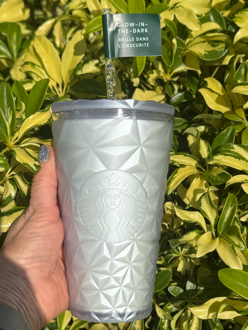 New Starbucks Halloween Fall White Prism Glow in the Dark Grande Tumbler